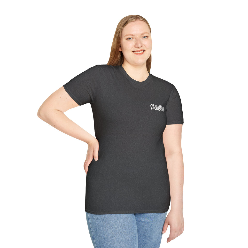 T-Shirt — Casual Olive Graphic Tee with 'Pro Clean Merch' Script Logo