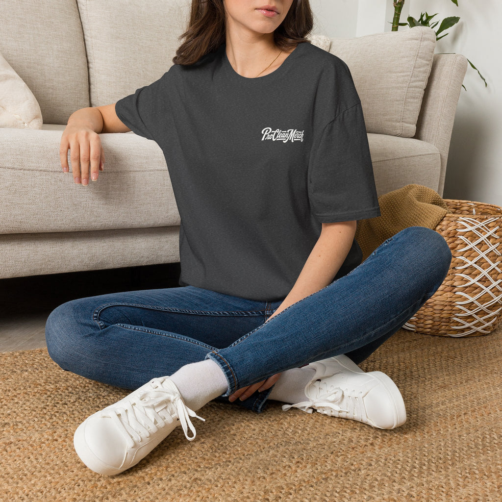 T-Shirt — Casual Olive Graphic Tee with 'Pro Clean Merch' Script Logo