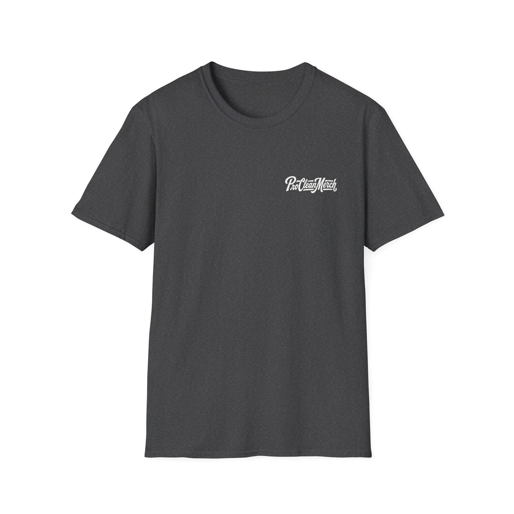 T-Shirt — Casual Olive Graphic Tee with 'Pro Clean Merch' Script Logo