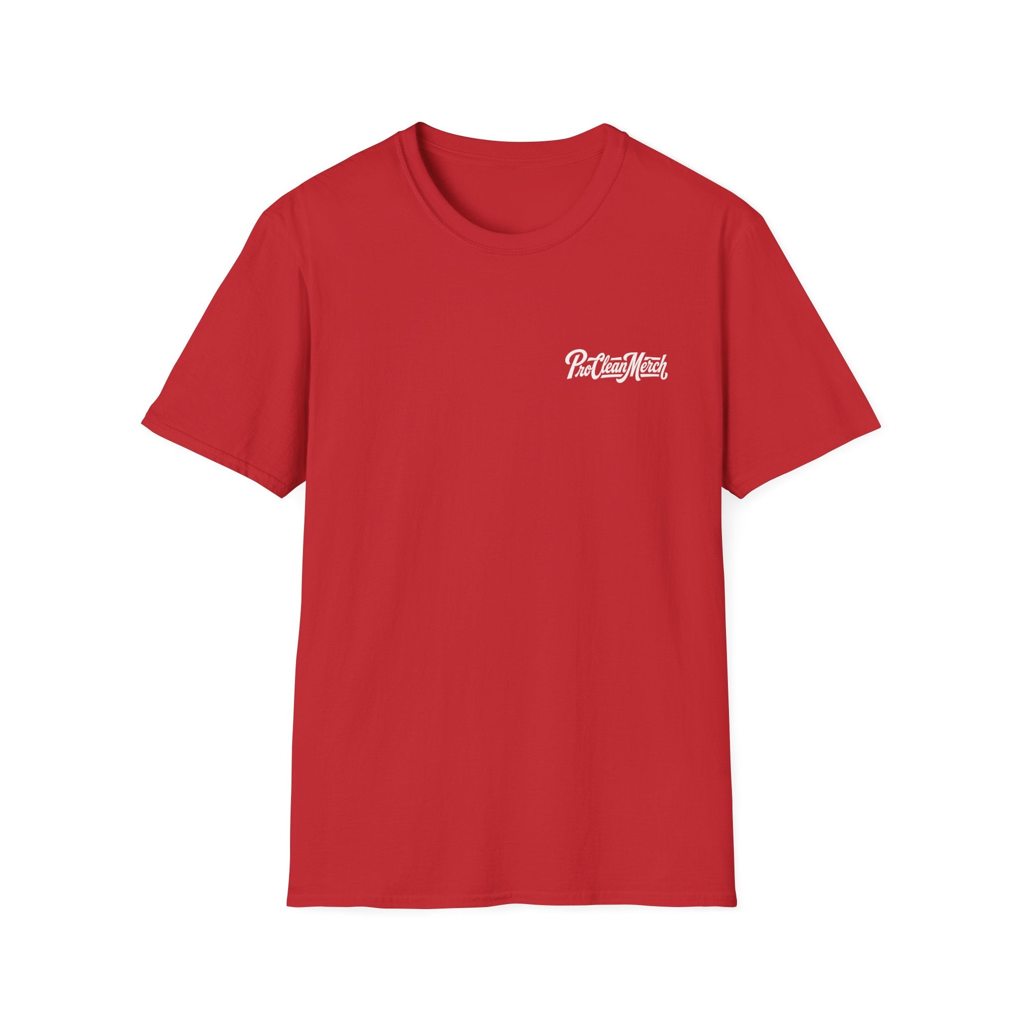 T-Shirt — Casual Olive Graphic Tee with 'Pro Clean Merch' Script Logo